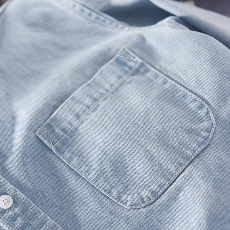 Youth Shirt Jacket Men's Casual Long Sleeve Denim Shirt Men's Coat