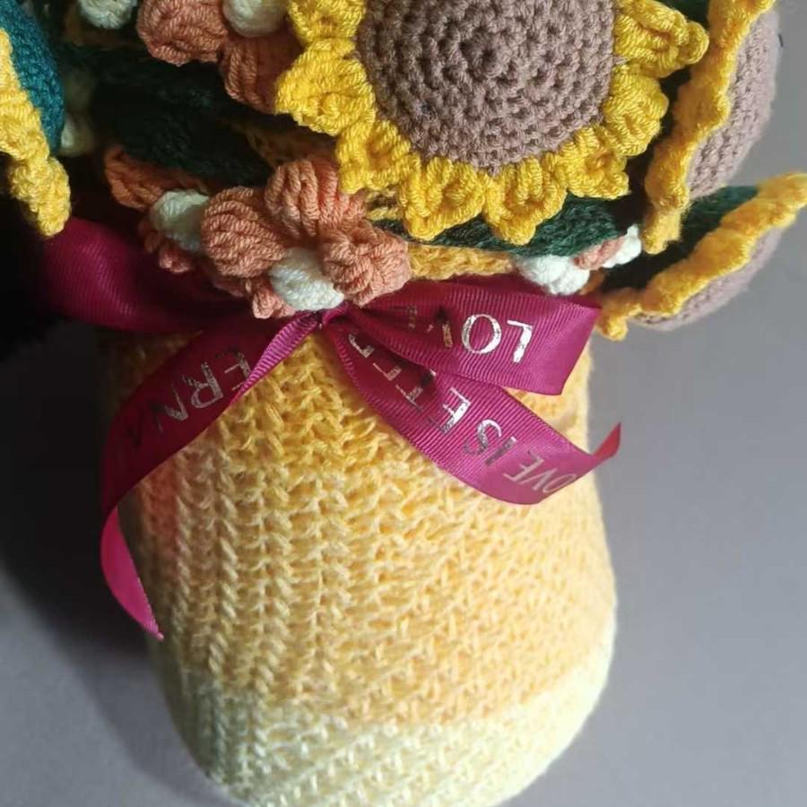 Handmade Rose and Lily Crochet Flower Blanket - Acrylic Yarn