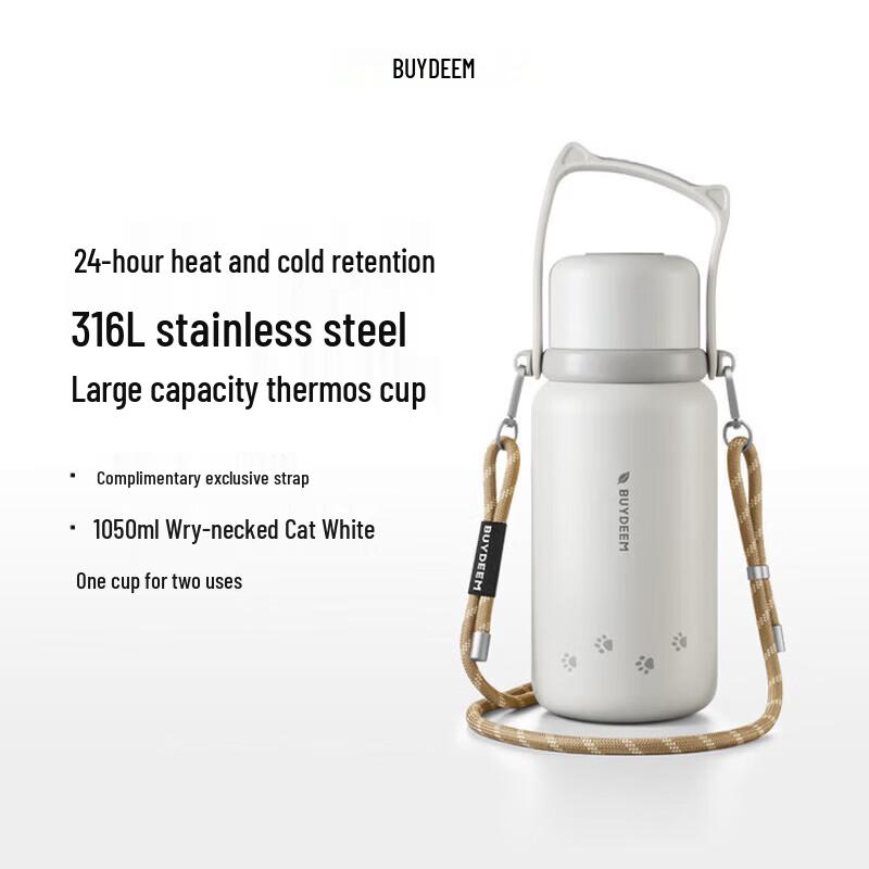 

Buydeem Cat Ear Handle 316L SS Insulated Sports Water Bottle