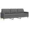 3 Seater Sofa Dark Grey 210 Cm Fabric