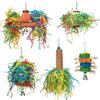 Parrot Toy 5Pieces Set Colorful Shredding Chewable Loofah Corn Leaf Foraging Activity Toy for Bird Behavior Stimulation