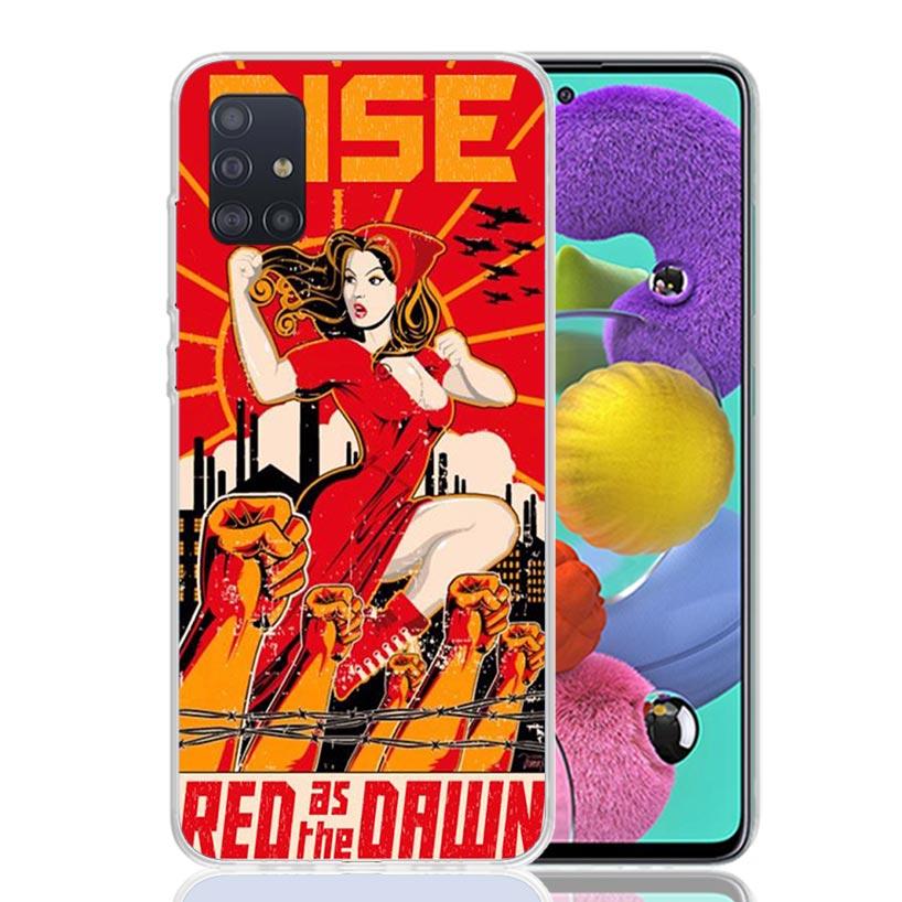 Russia Vintage USSR Communism Phone Case For Samsung Galaxy A52 A32 A22 A12 A02S A50S A30S A51 A31 AA71 Note 20 Ultra 10 S10 Plu