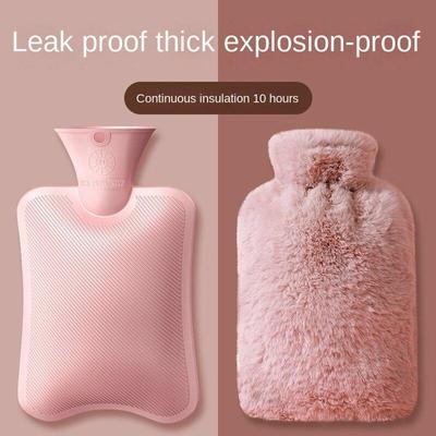Hot Water Bags Filled with Water Warm Tummy Warmer Hand Warming Bags Female Students Compress Tummy Silicone Cute Plush Hot Compress