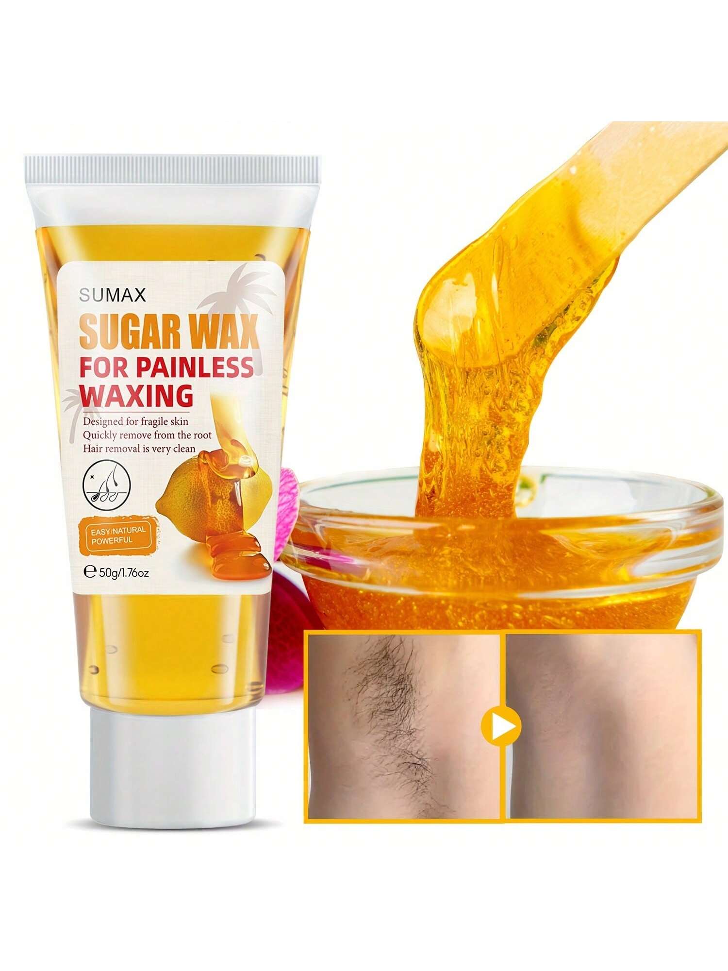 

50 г воска для удаления волос, мягкий и не раздражающий, натуральные ингредиенты, глубокое удаление волос коричневый