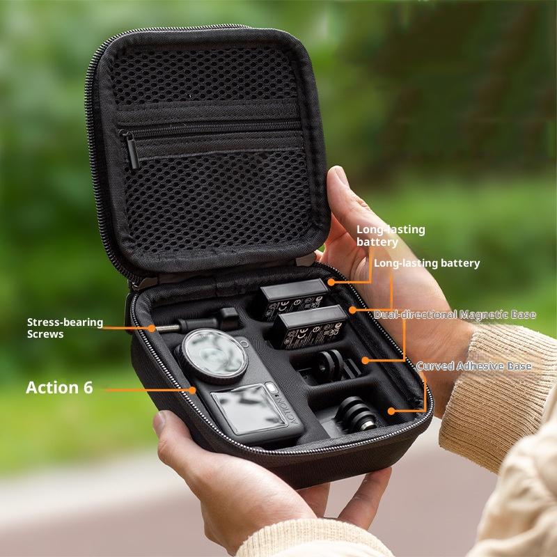 Portable Case Waterproof Bag Charger Battery Base Selfie Stick Storage Handbag for DJI Osmo Action 6 Camera Accessories