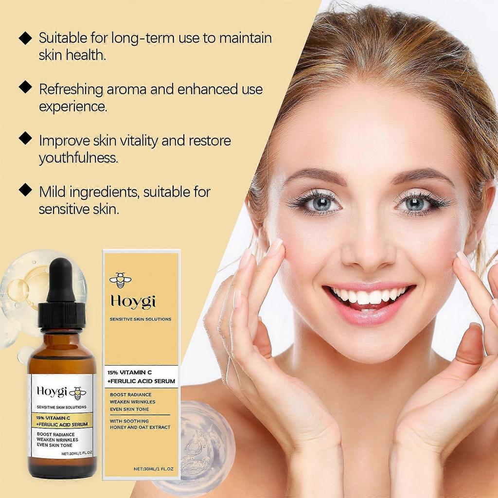Vitamin C Honey Serum for Brightening, Hydration & Collagen Boost  Anti-Aging, Antioxidant Facial Essence for Glowing, Youthful Skin  30ml