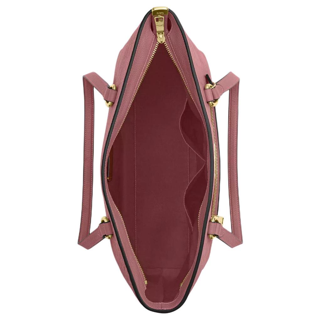 Coach Stazione 35 Chiusura con Cerniera Borsa Tote in Tela Firmata Borsa da Shopping Raffinata Borsa a Tracolla in Pelle a Grana Sottile Grande Borsa Tote da Donna Rosa CDL99-IMPEO