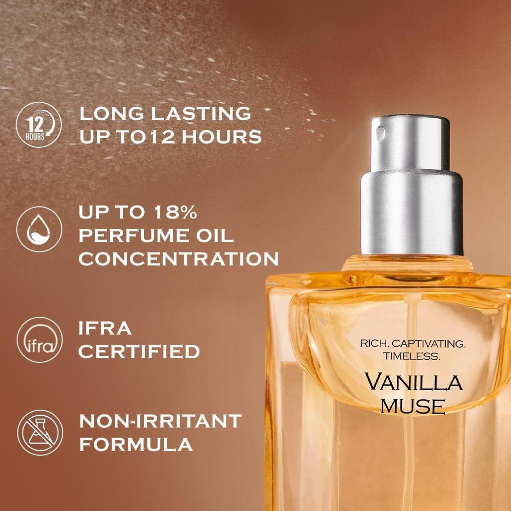 FIEN Perfume Vanilla Muse for Women | Sweet Gourmand Fragrance | 12 Hrs Long Lasting Eau De Parfum with Hazelnut, Peony & Vanilla Bean |