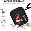 AirPods 1&2 Case Cover with Keychain for Apple AirPods 1st/2nd Generation, Rugged TPU Soft Protective Cover, Black Red