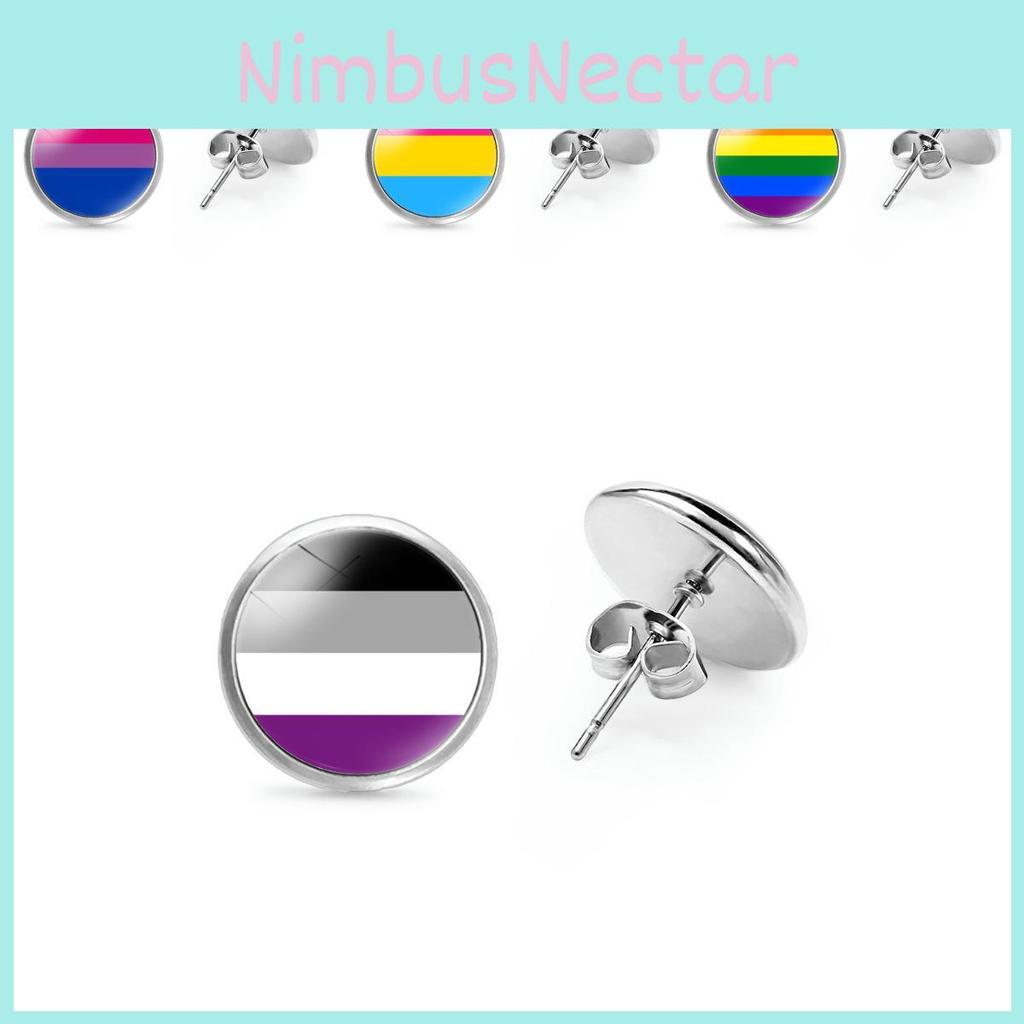 Elegant Rainbow Flag Theme Metal Stud Earrings Simple And Stylish Design 2022