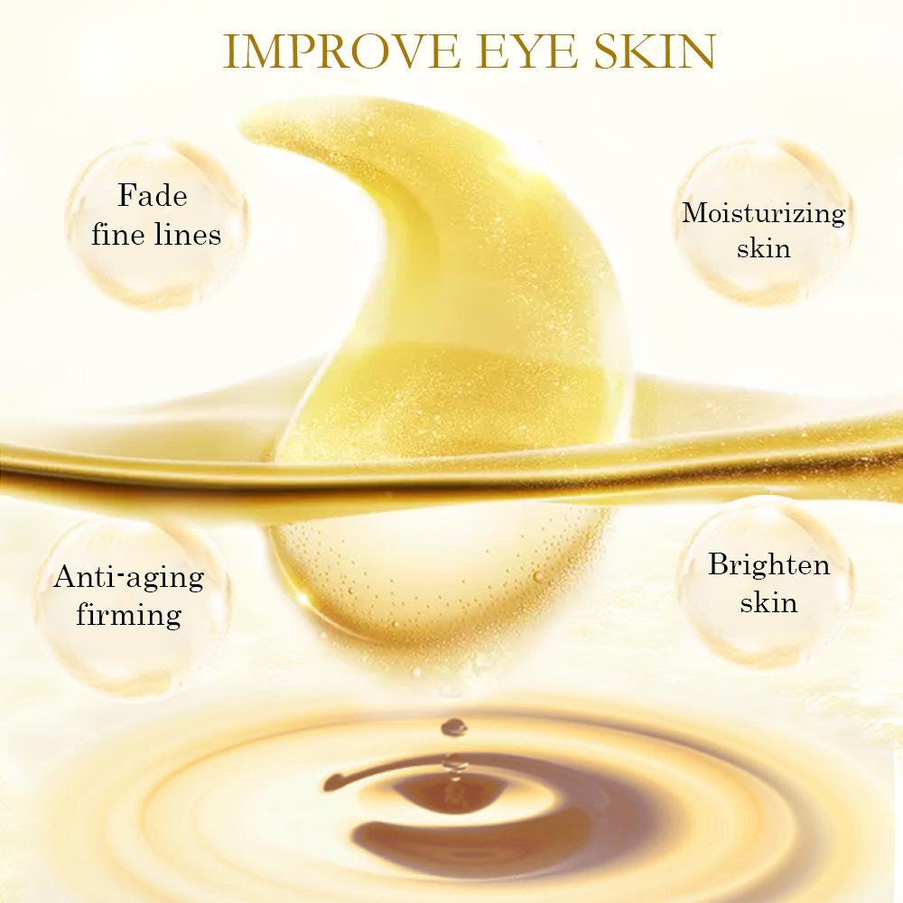 24K Gold Collagen Eye Mask Lighten Dark Circles Eye Bag Moisturizing Brightening Eye Mask