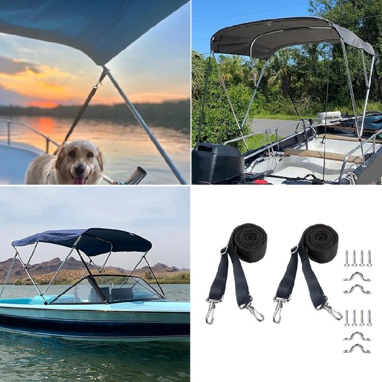 2/4pcs Adjustable Bimini Top Straps with Snap Loop Marine Nylon Top Straps
