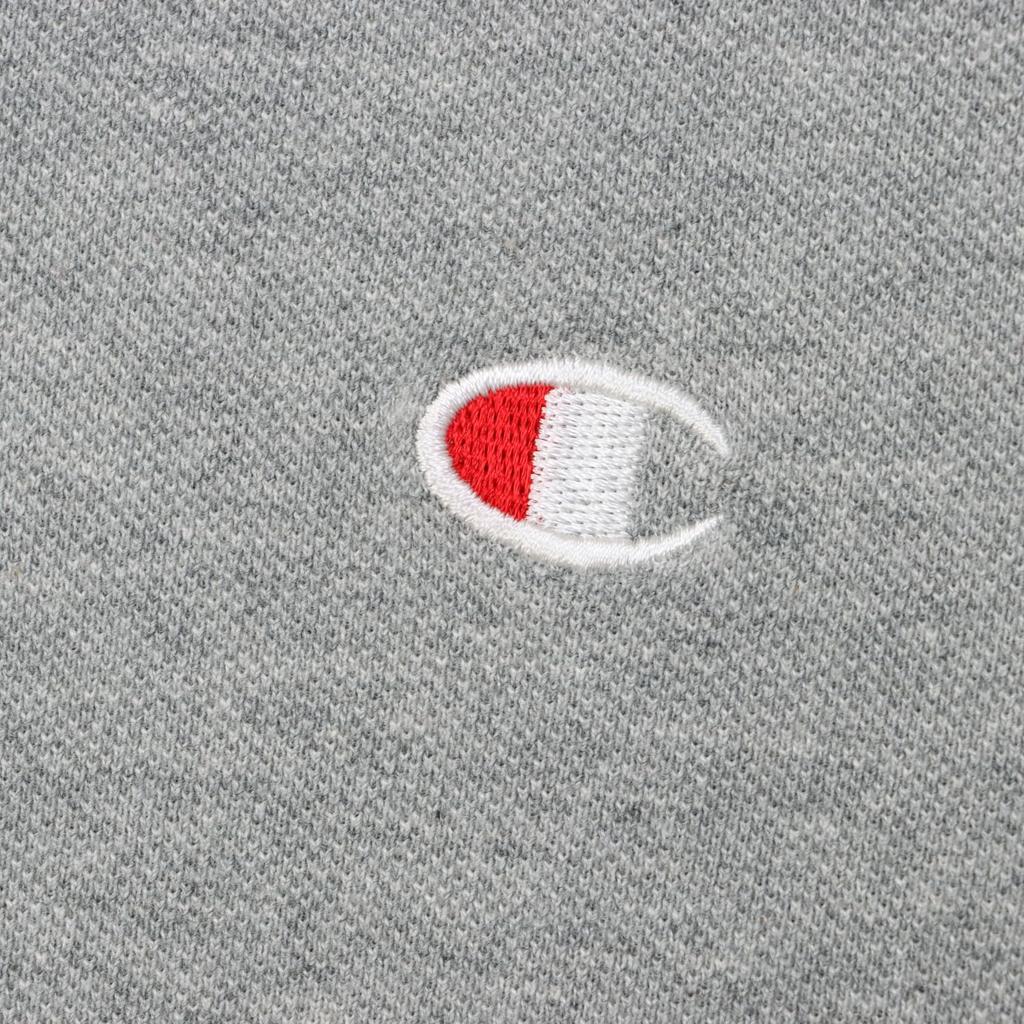 Champion Polo Short One Point Short Sleeve Polo Oxford L Shirt, Sleeve, 100% Cotton, Embroidered, Logo, Shirt, Basic, C3-Z358Z, Men's, Gray,