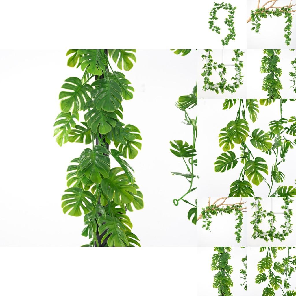 Faux Plant Monstera Deliciosa Liebm Vines Wall Hanging With Silk Flowers For Wedding And Restaurant Interior Decor