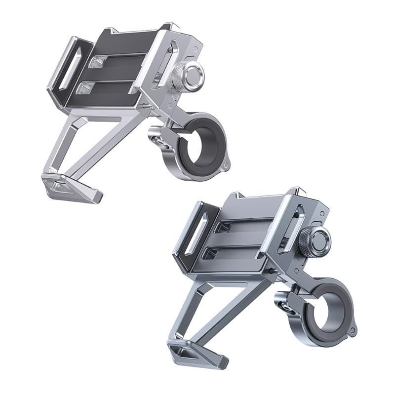 Motorcycle Phone Holder Handlebar Mounted Cellphone Cradles Shockproof Stand Holder for Scooter Bike 360 Degree Rotating