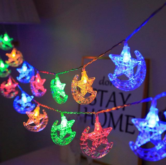 Middle East Moon & Star LED String Lights for Bedroom Atmosphere