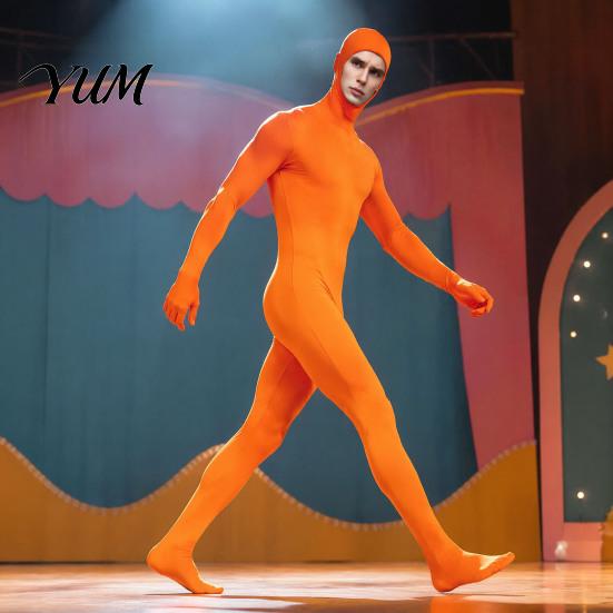Adults Unitard Full Body Zentai Suit for Men Women, Open Face Halloween Cosplay Bodysuit Bodysuit, Stretchy Spandex Costume Party, Stage Performance