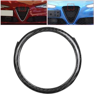 Grilă Spate ABS Fibra de Carbon Grilă Față Inel Decorativ Cadru Negru Trimmed Se Potrivește Pentru Alfa Romeo Giulia 2017-