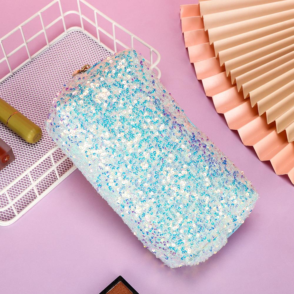 Fashion Glitter Mermaid Sequin Makeup Bag High-capacity Reversible Double Color Cosmetic Bag Lazy Makeup Zipper Pouch Handbags