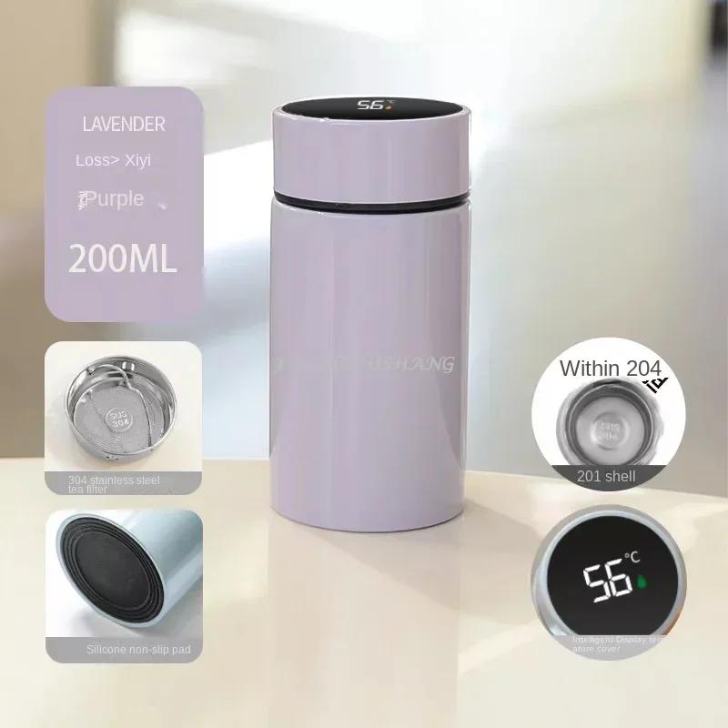 200ML Smart Termos Vattenflaska Intelligent Temperaturdisplay Rostfritt Stål Vakuumflaskor Termosar med Filter Tekopp