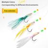 3 Packs Glow In Dark Multi-Color Chicken Feather Fishing Lure Fish Head Hooks Freshwater Saltwater Trout High Visibility Attractor