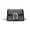 Women's Diamond Shoulder Bag  Crossbody Bag  Zipper Decoration  PU Material  Classic