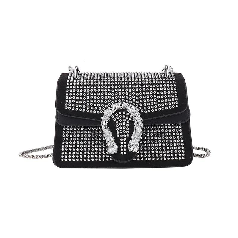 Women's Diamond Shoulder Bag  Crossbody Bag  Zipper Decoration  PU Material  Classic