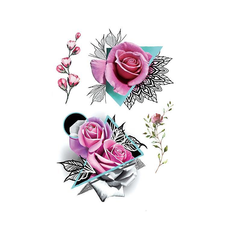 Elch Tattoo Aufkleber Schöne Frau Aquarell Wind Amazon Set Wasser Transfer Sexy Blume Arm Wasserdichter Tattoo Aufkleber