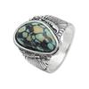 Anillo Retro Europeo y Americano de Turquesa con Pluma y Gema para Hombre y Mujer