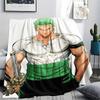 1PC Roronoa Zoro Patterned Flannel Blanket Suitable For All Seasons For Home Decor Warmth And Comfort Gifts Holiday Present