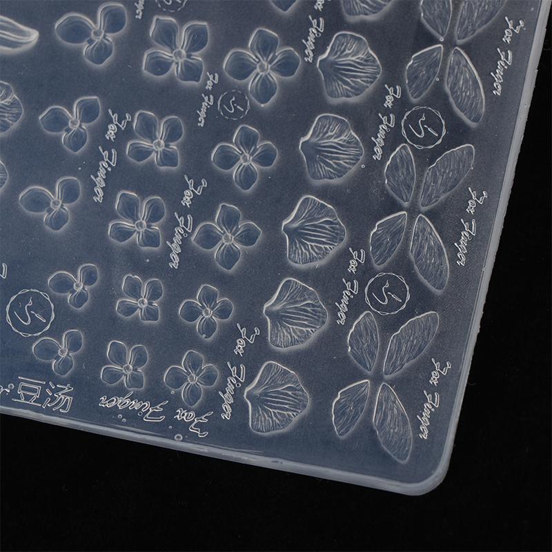 3D Silicone Flower Nail Carving Mold Butterfly Stamping Plate Nails Stencils Blossom Nail Template Thin And Washable