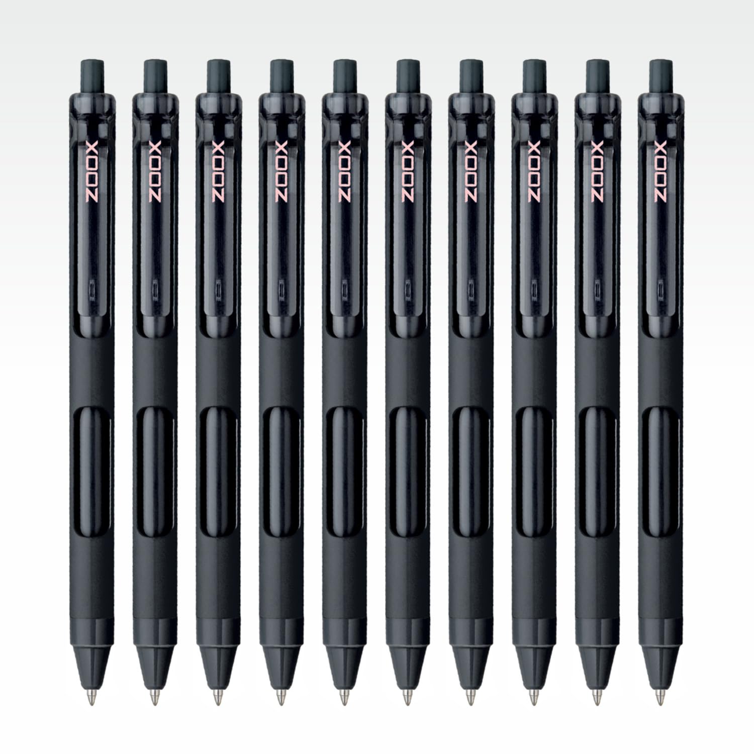 

FLAIR Zoox F7 0.7mm Retractable Roller Gel Pen Pack of 1X 10PC Black Ink Smooth Writing Pen for Office School Use Set
