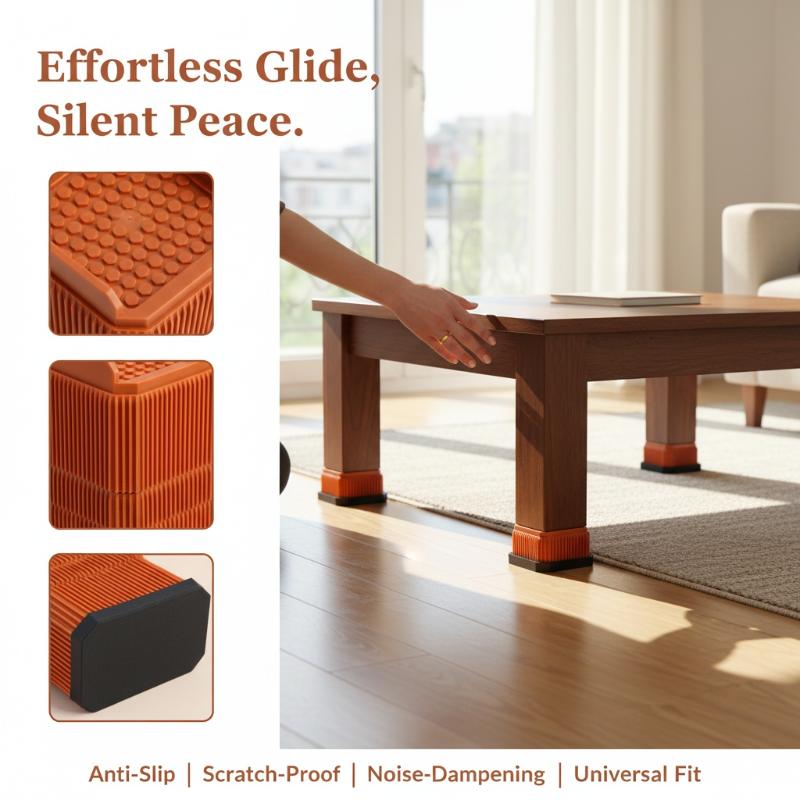 Adjustable Bed Lifter Professional Heavy Duty Square Furniture Foot Pad Non Slip Design for Couch Table and Desk