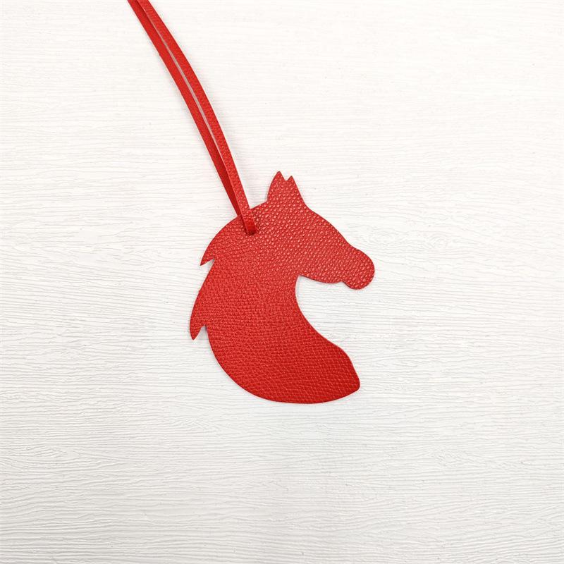 Retro Leather Horse Head Bag Charm Soft Durable Decor Accessory for Backpack Handbag Keychain Suitable for Daily Use Gifting