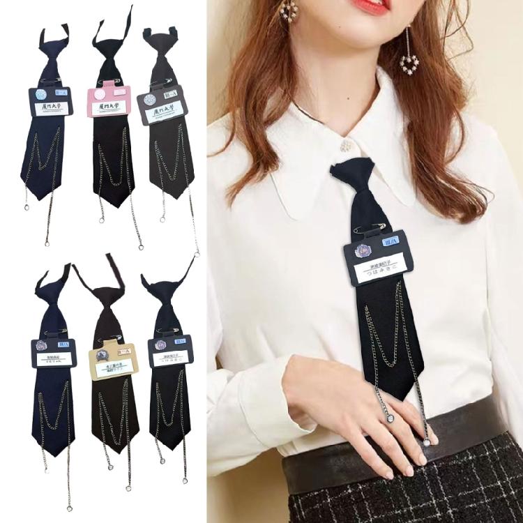 Uniform Pre Tied Tie for Girls Senior School Lady Uniform Pre-tied Tie Elegant Look for Business and Office Use