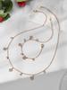 European & American Fashion DIY Multi-Accessory Set: Small 8-Shaped Flower with Full Rhinestones & 5A Zircon Necklace and Bracelet Combination