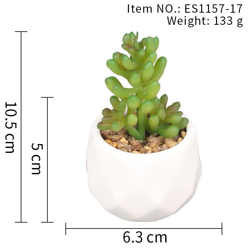 Office Potted Plant Fake Succulent Ceramic Pot Mini Pink Succulent Diamond Cup Potted Plant Second Hair Anti-Drop Potted Plant