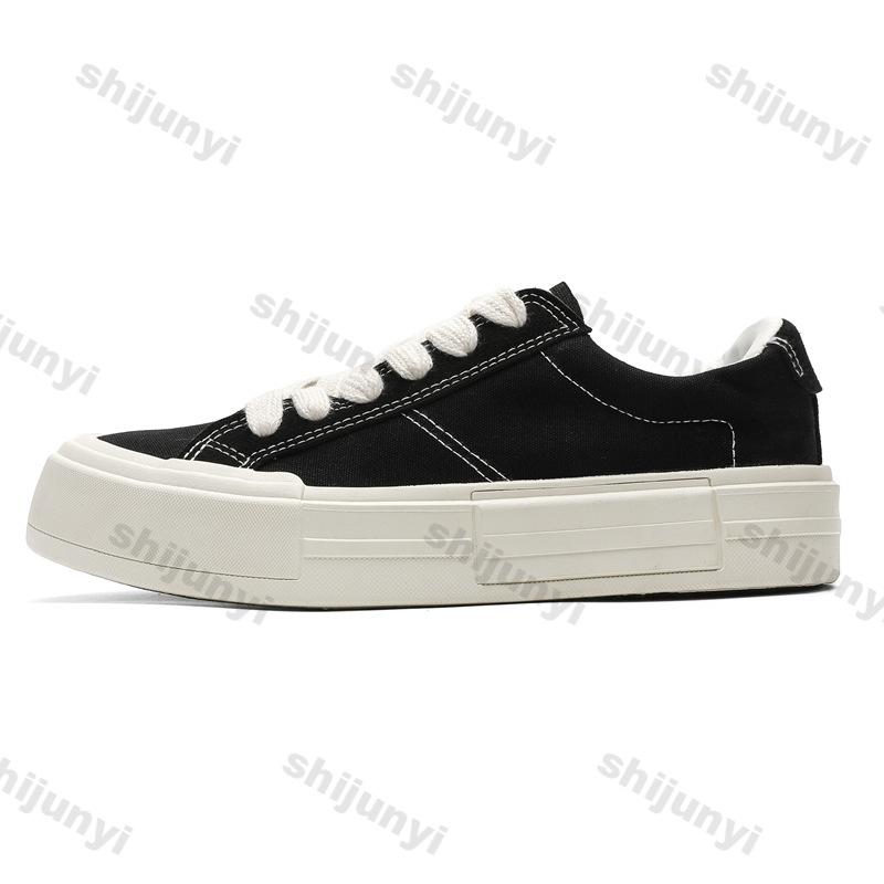 Fashion Men Platform Sneakers 2025 Spring Autumn New Fashion Cross Tied Non Slip Canvas Shoes Comfortable Outdoor Height Increase Flats