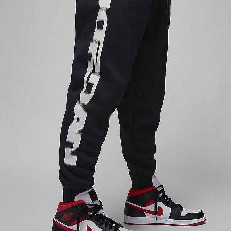 Jordan Letter Pattern Fleece Breathable Simple Fashion Casual Pants Men bottoms Black FV7230-010