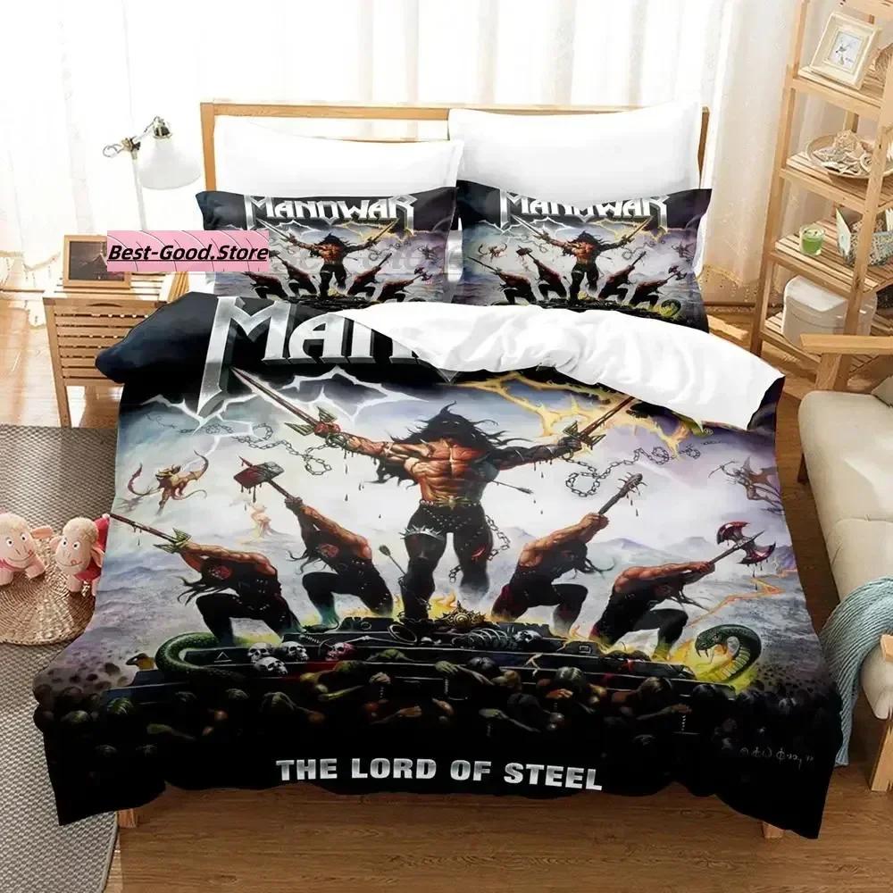 Manowar 3D Print Hip Hop Printed Bed Set Duvet Cover Pillowcase Bedding Set Bed Linen Sheet Quilt Cover Full Queen King Size