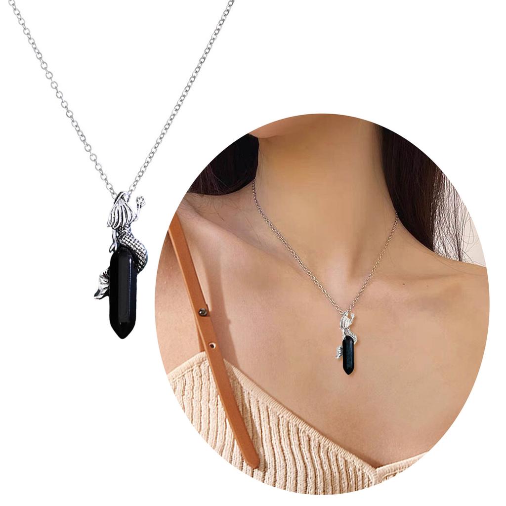 Elegant Mermaid Crystal Pendant Necklace Adjustable Length Choker Stylish Collarbone Chain Ornament for Jewelry Lovers