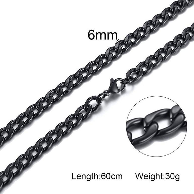 Men's Hip Hop Thick Gold, Black, and Silver Stainless Steel Titanium Chain Necklace