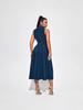 Women's Sleeveless Denim Dress with Split: Fashionable Long Dress