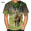 New Stylish Cool Animal Deer Men's Casual Crew Neck Short-Sleeve T-Shirt XS-6XL