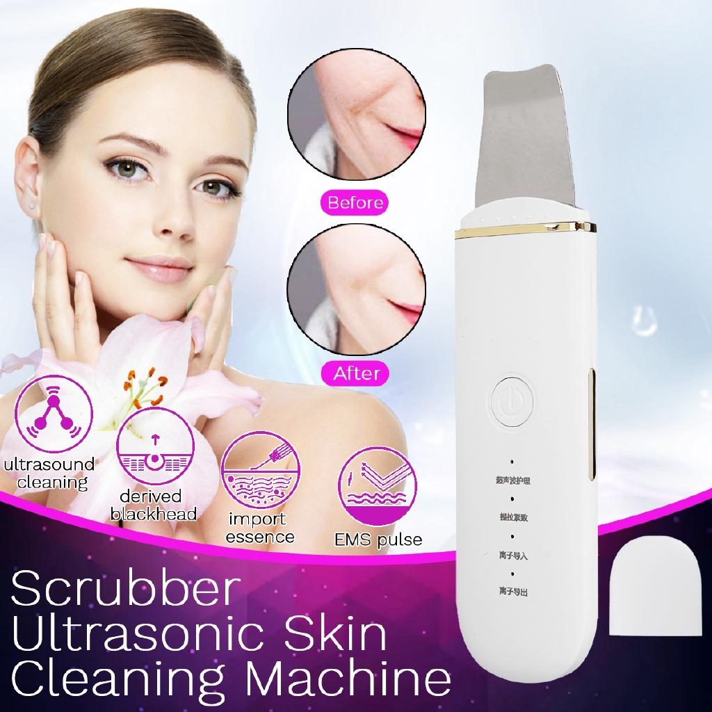 1.5W USB Ultrasonic Ion Deep Cleaning Blackhead Remover Facial Pore Cleaner Skin Scrubber Peeling Shovel Face Lifting