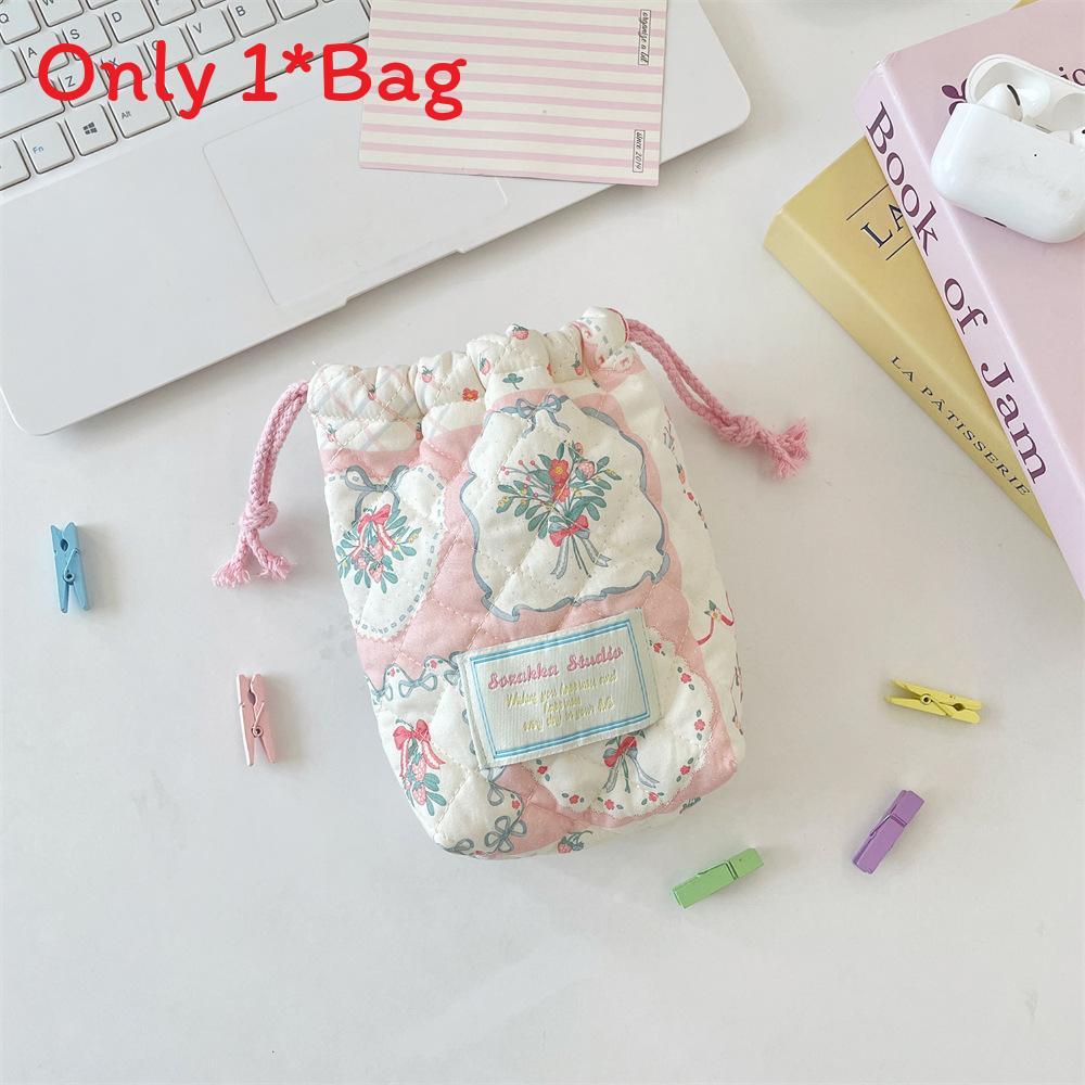 Modern Minimalist Polyester Coin Purse With Drawstring For Travel And Makeup Storage