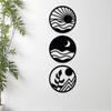 Pre-Laminated Pine Wood Round Landscape Wall Art | Laser Cut Precision | For Home Décor | For Gifting (Set of 3)