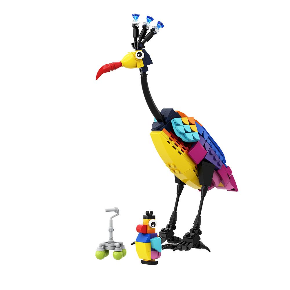 Gobricks MOC Up Kevin The Bird Peluche Constructing Block Educational DO-IT-YOURSELF Playthings Flying Balloon House Kid Birthday Gift