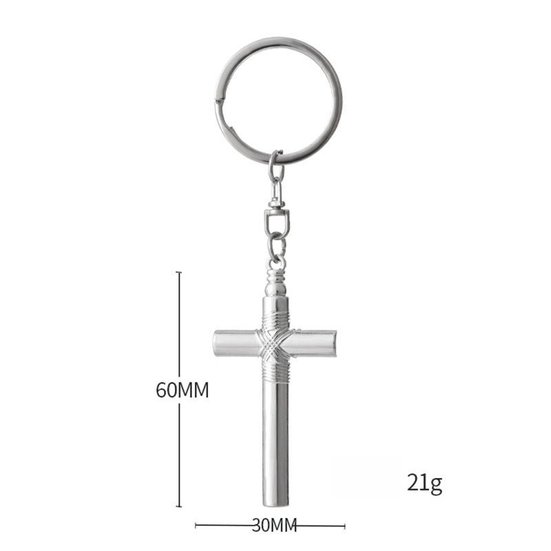 Cross Whistle Stainless Steel Keychain Creative Fun Design Hip Hop Couple Style Practical Backpack Pendant