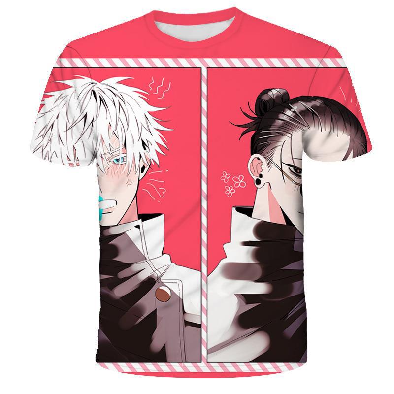 Summer Anime T-shirt 3D Digital Printing Anime Character Men's Short Sleeved T-shirt